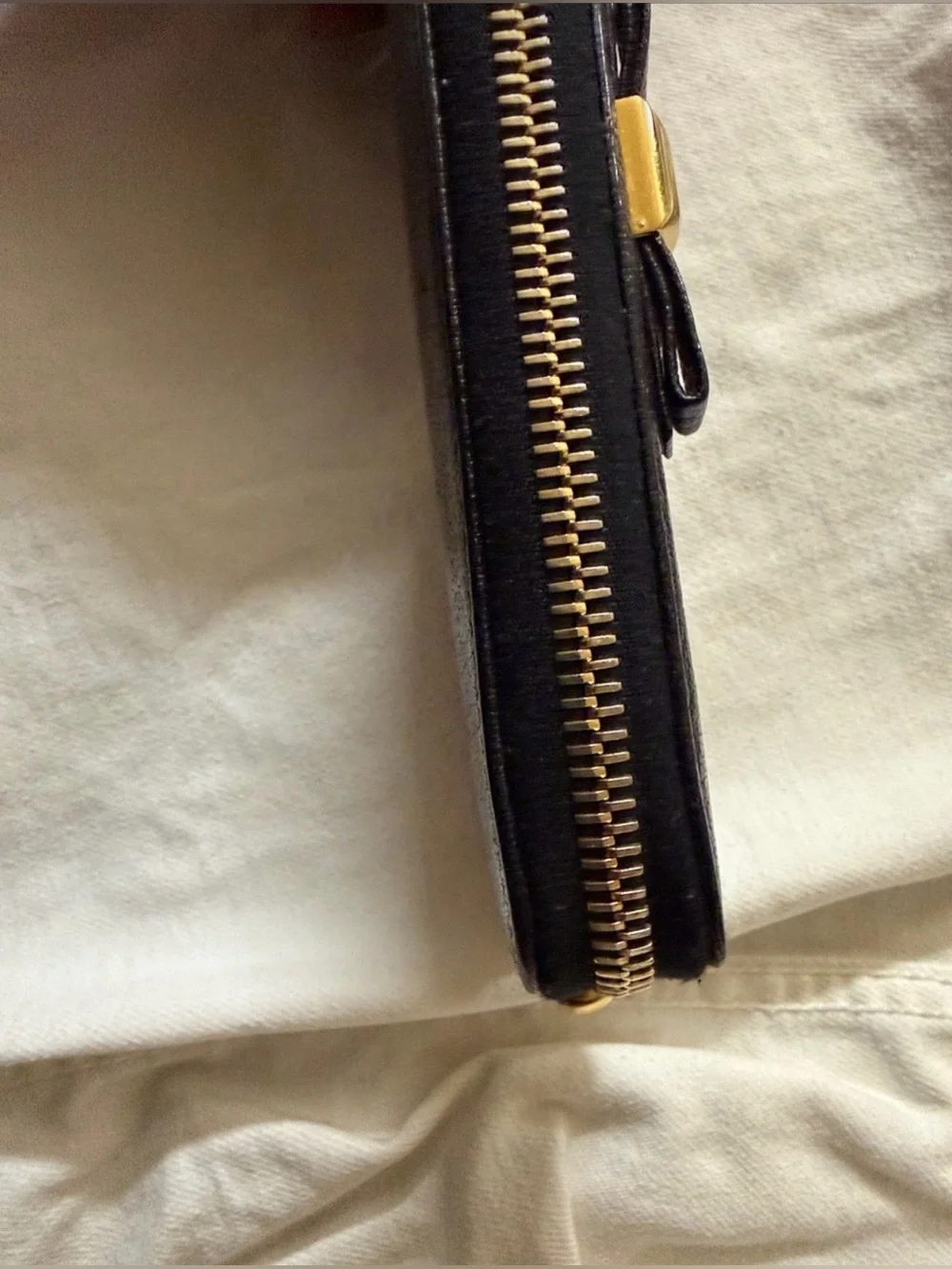 Miu Miu Black Leather Zip Around Wallet | Authentic Certificate of Authenticity
